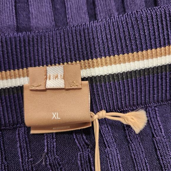 Boss Italian knit ribbed purple skirt suit size large - Picture 7 of 8